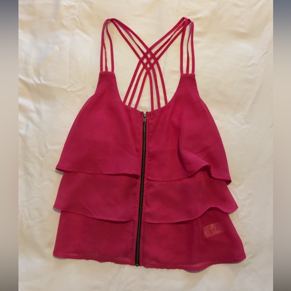Material Girl Strappy Red Layered Camisole